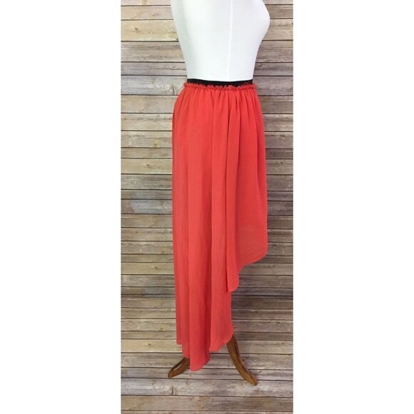 MM Couture By Miss Me High Low Coral Skirt Lined - Picture 4 of 7